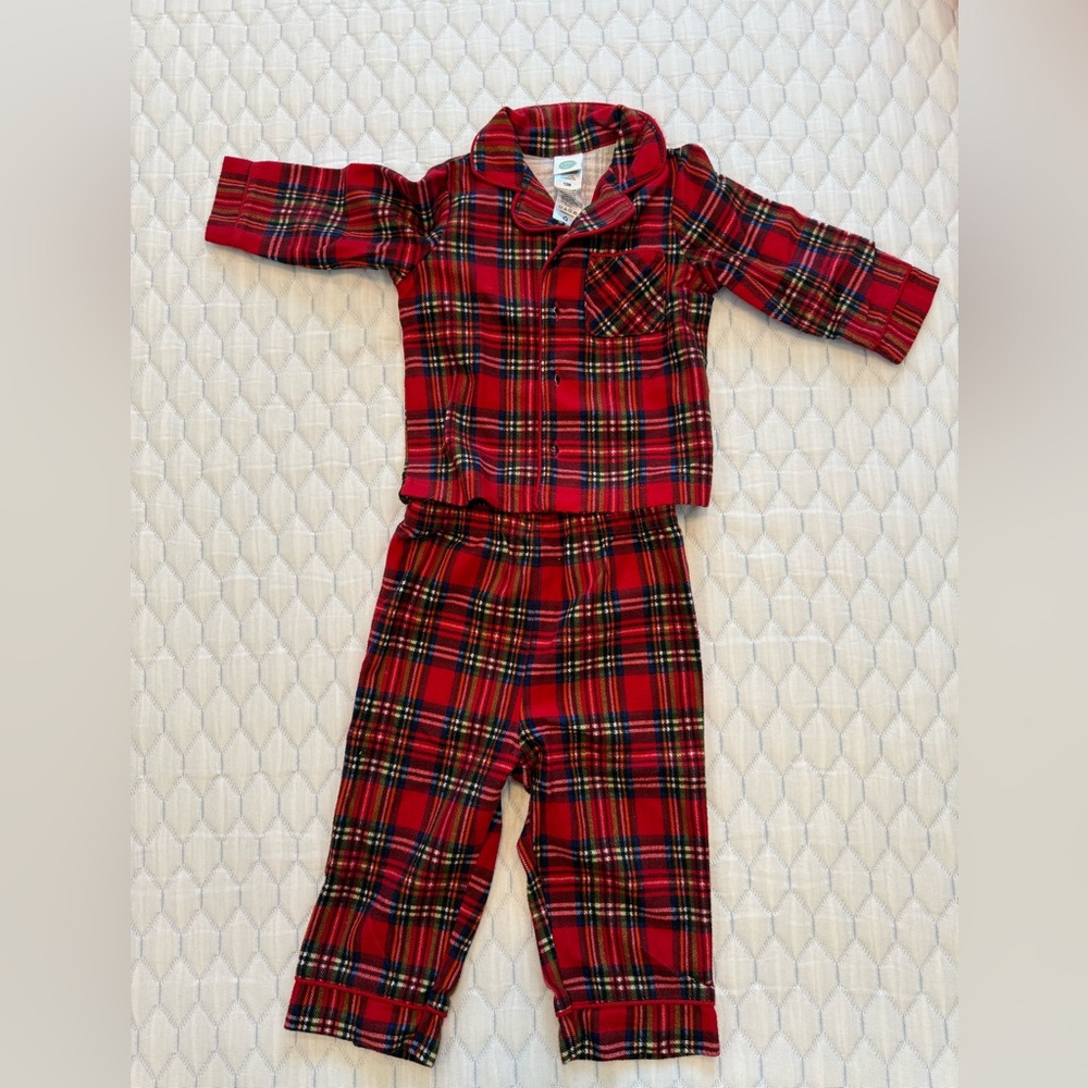 Little Me Red Plaid Kids Pajama Set